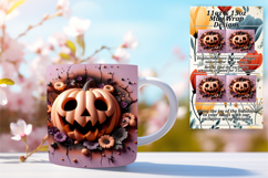 CUSTOM 11oz Mug Wrap PNG Artwork , 3D Pumpkin Product Image 1