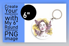 Charming Round Design Keychain Artwork , Beauty Woman Product Image 1