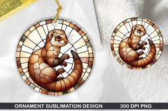 Ferret Stained Glass Ornament PNG, Digital Download File Product Image 1