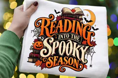 Reading Into the Spooky Season PNG, Halloween Book Lover Product Image 3