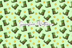 Lucky Leprechaun Boot Seamless Pattern - Leprechaun &amp; Clover Product Image 1