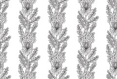 Line art botanical abstract seamless plant pattern with wild Product Image 1