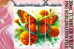 Magical Sublimation 20oz tumbler wrap, Butterfly Product Image 1