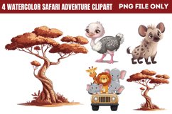 Watercolor Safari Adventure Clipart PNG Product Image 1