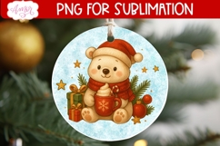 Christmas ornament PNG sublimation, Polar bear ornament png Product Image 3