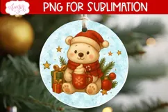 Christmas ornament PNG sublimation, Polar bear ornament png Product Image 3