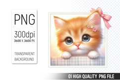 Cute Cat, Animal Sublimation Clipart PNG Product Image 1