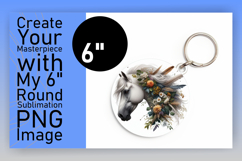 Gorgeous Circle Design Keychain PNG , Horse Product Image 1