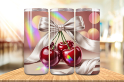 Valentine’s Day 3D Cherry &amp; Bows Tumbler Wrap PNG Big Bundle Product Image 3