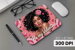 Afro Girl / Woman braided hair Mouse Pad, Black Queen PNG Product Image 1