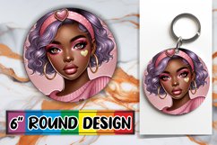 Joyful Circle Car Coaster Design PNG, Love Girl Product Image 1