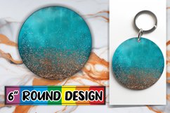 Radiant Glittery Blossom Sublimation Circle: Keychain, Coast Product Image 1