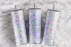 Start Now Rainbow Leopard Print Turquoise 20 oz tumbler wrap Product Image 1