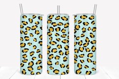 Ice Blue Leopard Print 20oz Skinny Tumbler Sublimation Product Image 1