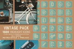 1600 Vintage Icons Pack PNG-ICO Vol.1 Product Image 1