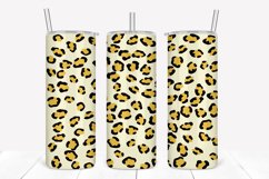 Ivory Leopard Print 20oz Skinny Tumbler Sublimation Product Image 1