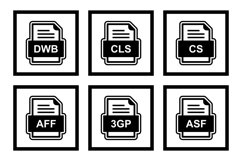 Set Of File Formats Icons Product Image 1