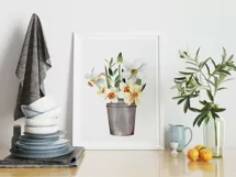 Watercolor spring flower clipart. Daffodils PNG sublimation Product Image 6