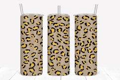 Khaki Leopard Print 20oz Skinny Tumbler Sublimation Product Image 1