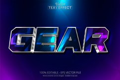 Gear editable text effect, colorful luxury silver text Product Image 1