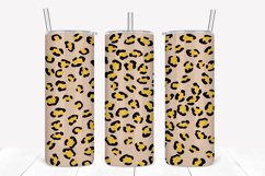 Latte Leopard Print 20oz Skinny Tumbler Sublimation Product Image 1
