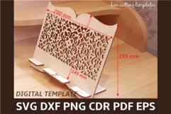 Laser cut template carved stand for large smartphone, tablet Product Image 4