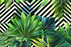 Green leaves with Pattern Wall Background Wallpaper Product Image 1