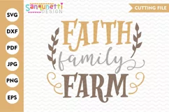 Faith Family Farm SVG | Rustic and home cut file Product Image 1