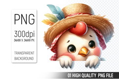 Cute Chicken, Animal Sublimation Clipart PNG Product Image 1