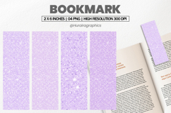 Pastel Lilac Glitter PNG, Bookmark Sublimation Product Image 1
