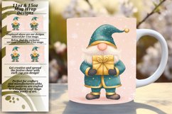 Festive Christmas Gnome 11oz 15oz Wrap Sublimation Design Product Image 1