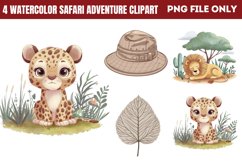 Watercolor Safari Adventure Clipart PNG Product Image 1