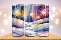 Festive Happy New Year Tumbler Wrap 2026: 20oz Skinny Tumble Product Image 1