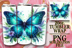 Blissful Dreams 20oz tumbler wrap, Butterfly Product Image 1