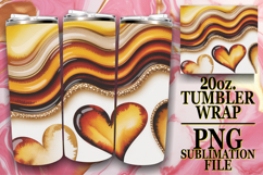 Vibrant Hearts 20oz tumbler wrap, Pattern Product Image 1