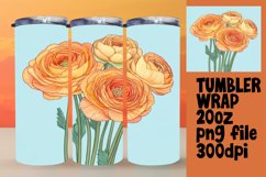 Watercolor Floral Sublimation Tumbler Wrap Design for 20oz Product Image 1