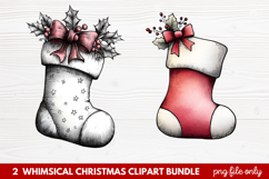 Whimsical Christmas Clipart | Cute Festive Holiday PNG Product Image 1