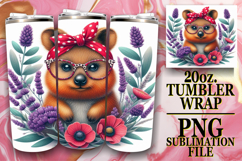 Bright Nights 20oz tumbler wrap, Cute Animals Product Image 1