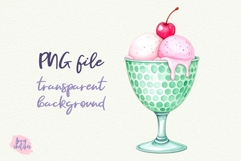 4 Ice Cream Soda Retro American Diner 50s Pink Golf Clipart Product Image 5