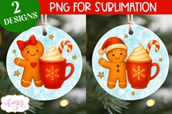 Christmas ornament PNG sublimation, Gingerbread man PNG Product Image 1