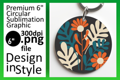 Cute Flamingo with Flowers Round Design PNG Product Image 1
