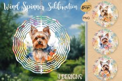 Watercolor Yorkshire Terrier Wind Spinner | Sublimation Product Image 1