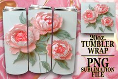 White Bloom Harmony: 3D Tumbler Sublimation Product Image 1