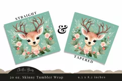 Cute Christmas Reindeer Tumbler Wrap PNG Product Image 3