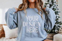 Christmas Gildan 18000 Light Blue Crewneck Sweatshirt Mockup Product Image 1