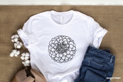 Zinnia Flower SVG | Hand Drawn Flower | Line Art Product Image 1