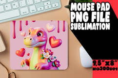 Blissful Mouse Pad Sublimation Ideas, Cute Dino Product Image 1