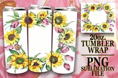 Beautiful Watercolor Wreath Tumbler Wrap - 20oz Sublimation Product Image 1