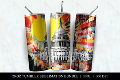 Washington Pop Art 20 oz Skinny Tumbler Sublimation Product Image 2