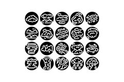 Weather phenomenon icons set showing various sky conditions Product Image 1
